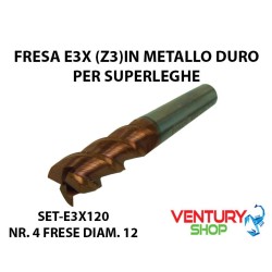 SET-E3X120 NR. 4 FRESE DIAM. 12 METALLO DURO PER SUPERLEGHE