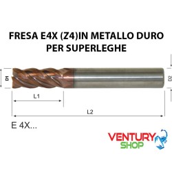 SET-E4X100 NR. 4 FRESE DIAM. 10 METALLO DURO PER SUPERLEGHE